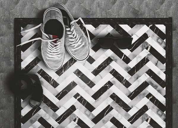 Vinyl floor rug Marble mosaic
