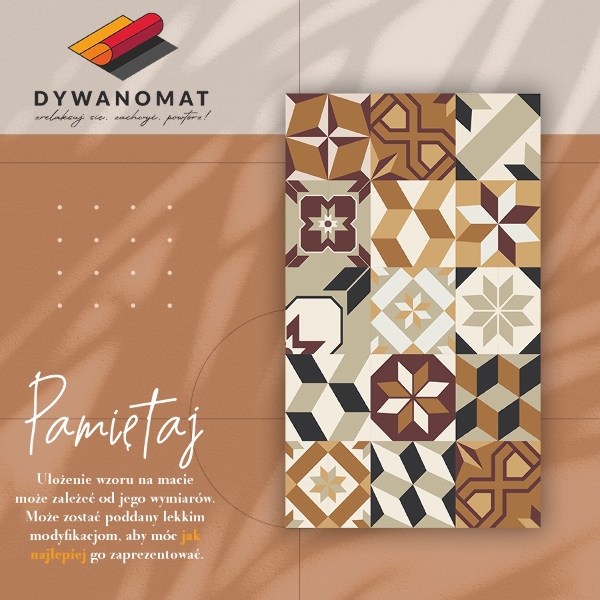 Interior vinyl floor mat Mix of patterns