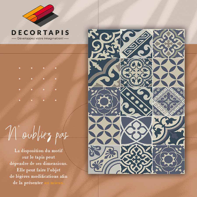 Interior vinyl floor mat Retro patterns