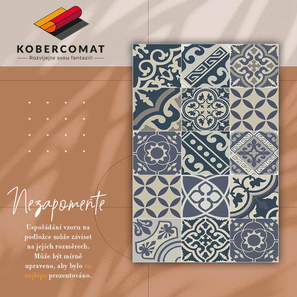 Interior vinyl floor mat Retro patterns