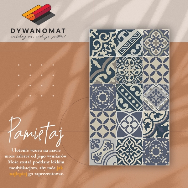 Interior vinyl floor mat Retro patterns