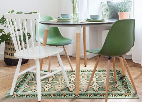 Indoor vinyl PVC carpet Peacock feathers pattern