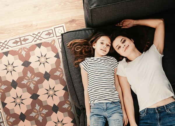 Vinyl rug Geometric tiles