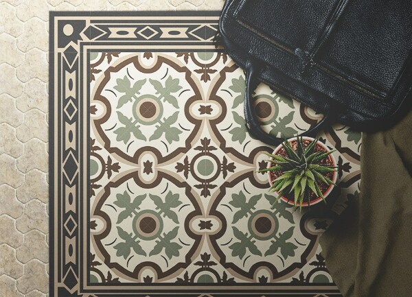 Fashionable vinyl rug Oval patterns