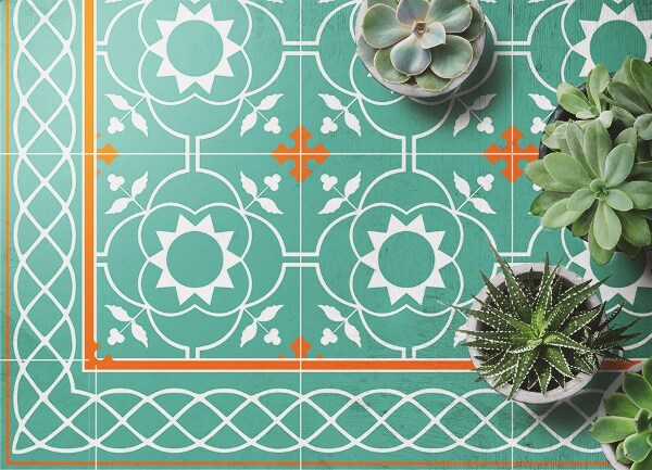Universal vinyl rug Vintage symmetry