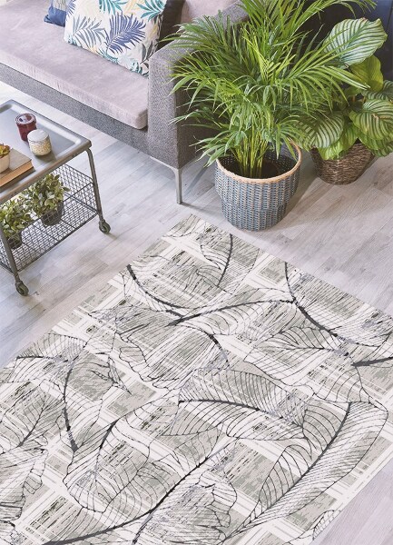 Interior PVC rug Monstera leaves