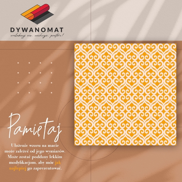 Vinyl floor rug Yellow patterns