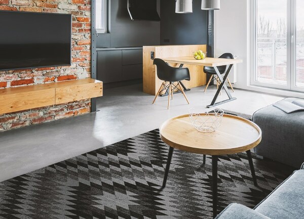 Vinyl floor mat Dark parallelograms