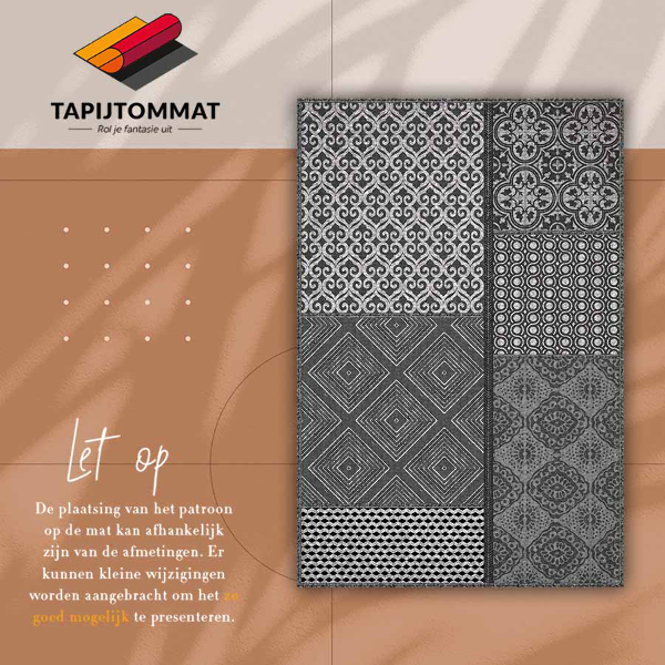 Interior vinyl floor mat Mix of different patterns