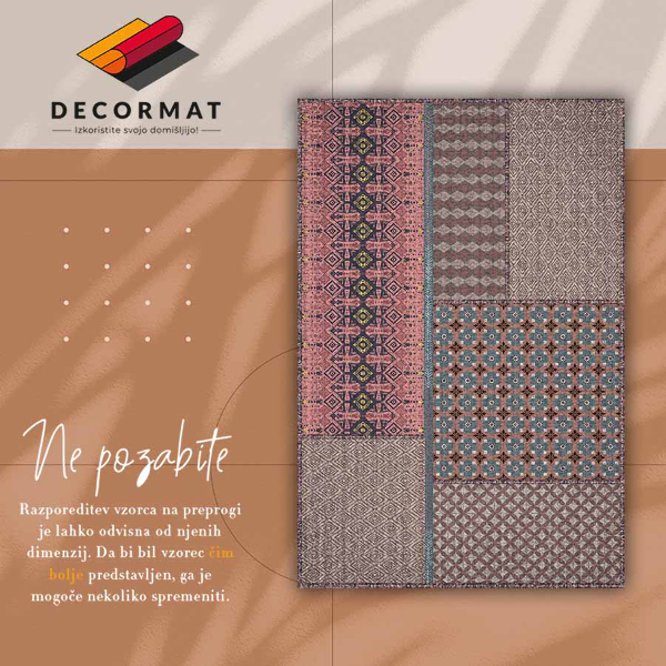 Universal vinyl rug A mix of patterns