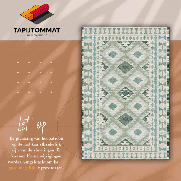Fashionable PVC carpet Green rhombuses