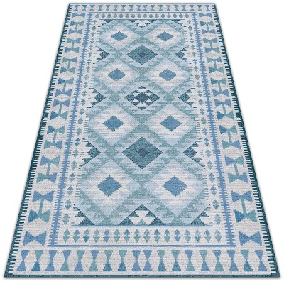Vinyl floor mat Blue rhombuses