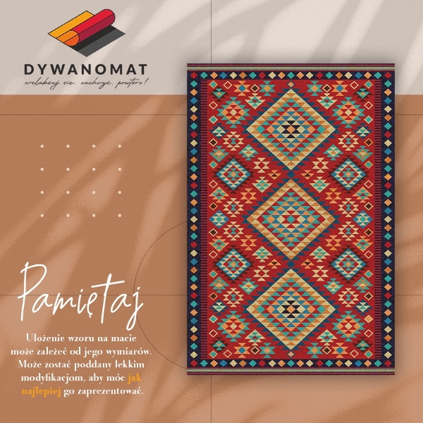Universal vinyl rug Colorful retro triangles