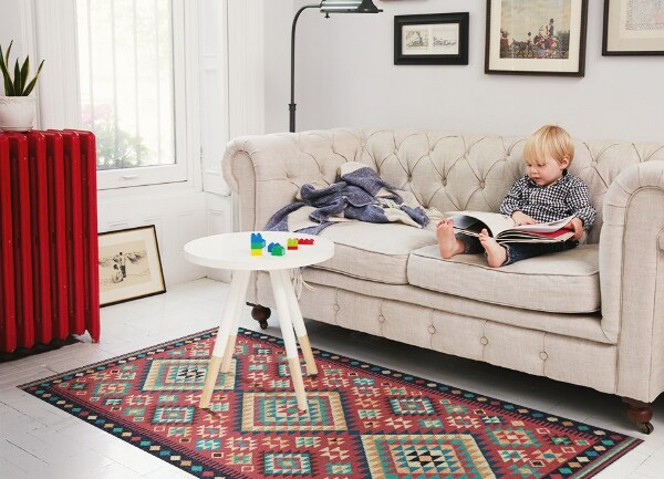 Universal vinyl rug Colorful retro triangles