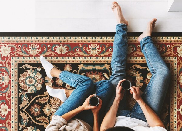 Vinyl floor rug Retro texture