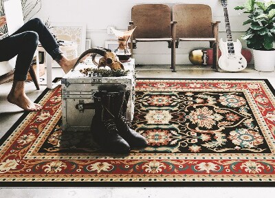 Vinyl floor rug Retro texture