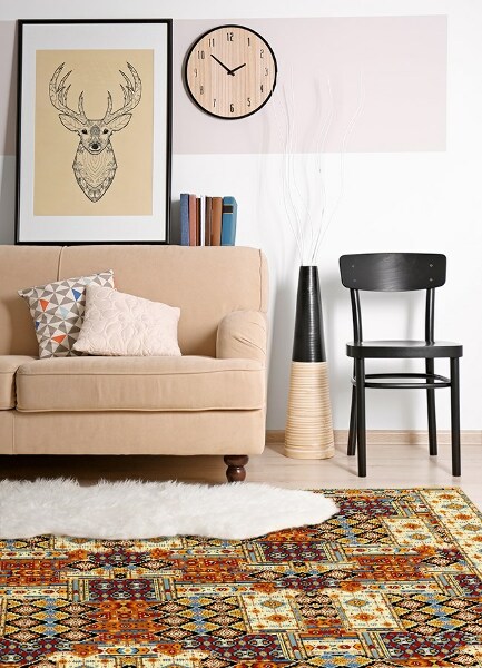 Indoor vinyl PVC carpet Geometric patchwork
