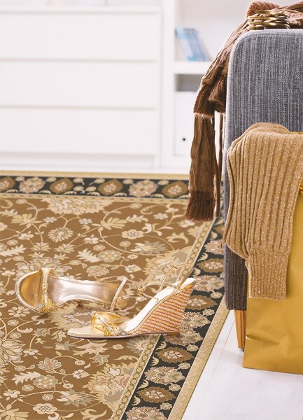 Vinyl floor rug Oriental Turkish pattern