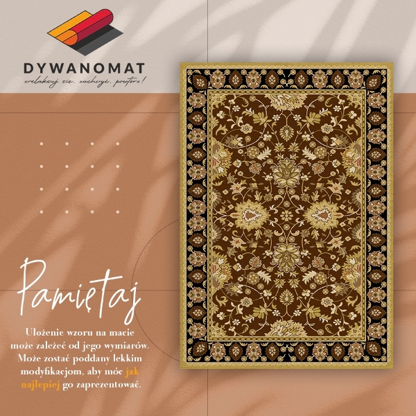 Vinyl floor rug Oriental Turkish pattern