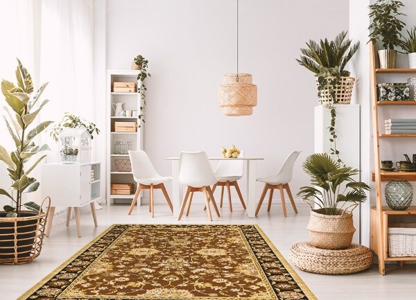 Vinyl floor rug Oriental Turkish pattern