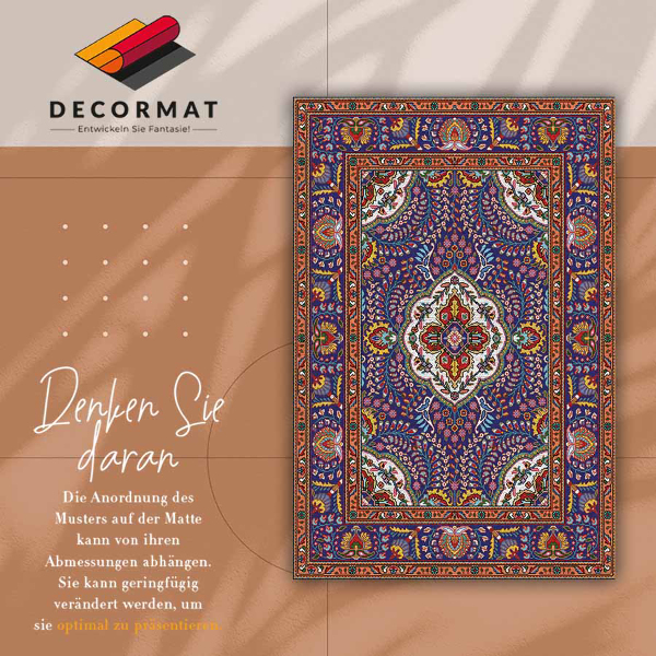 Vinyl floor rug Folk style