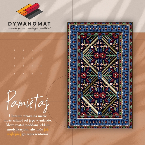 Universal vinyl rug Geometric retro flowers