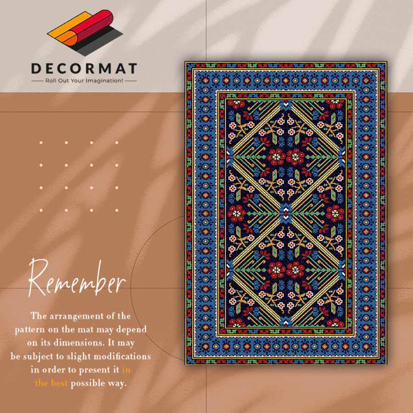 Universal vinyl rug Geometric retro flowers