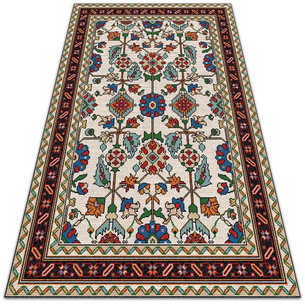Universal vinyl rug Floral mosaic