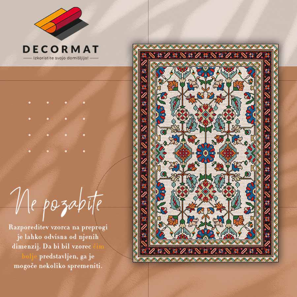 Universal vinyl rug Floral mosaic