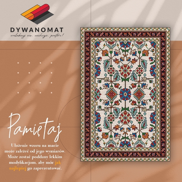 Universal vinyl rug Floral mosaic