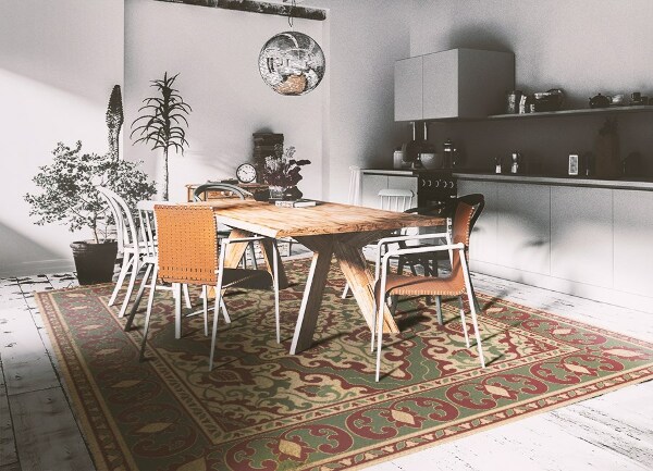 Vinyl floor rug Symmetrical pattern