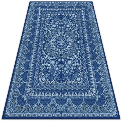 Vinyl floor rug Blue antique style