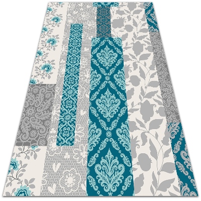 Fashionable vinyl rug Mosaic flowers