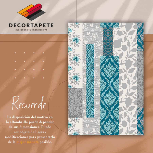 Fashionable vinyl rug Mosaic flowers