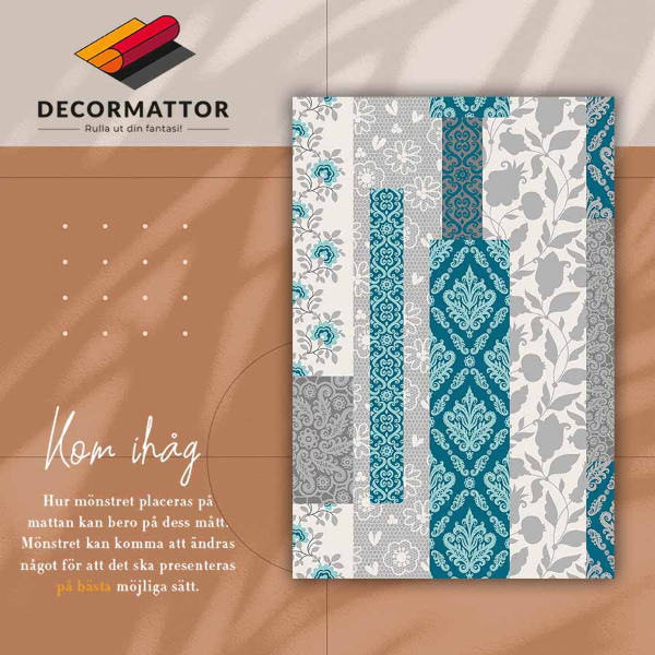 Fashionable vinyl rug Mosaic flowers