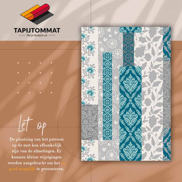 Fashionable vinyl rug Mosaic flowers