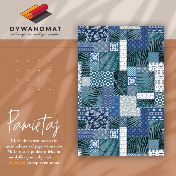Vinyl floor rug Tropical patchwork