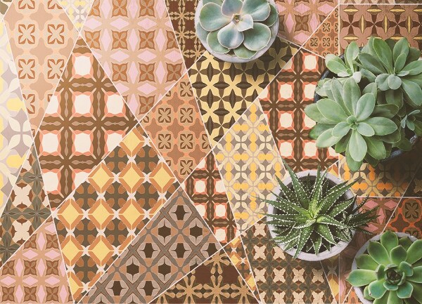 Vinyl floor mat Antique collage