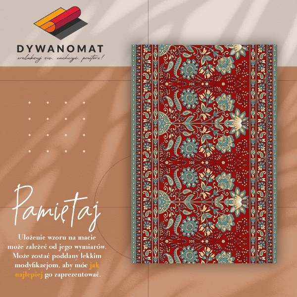 Interior vinyl floor mat Paisley flowers