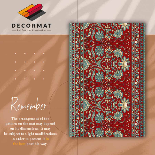 Interior vinyl floor mat Paisley flowers