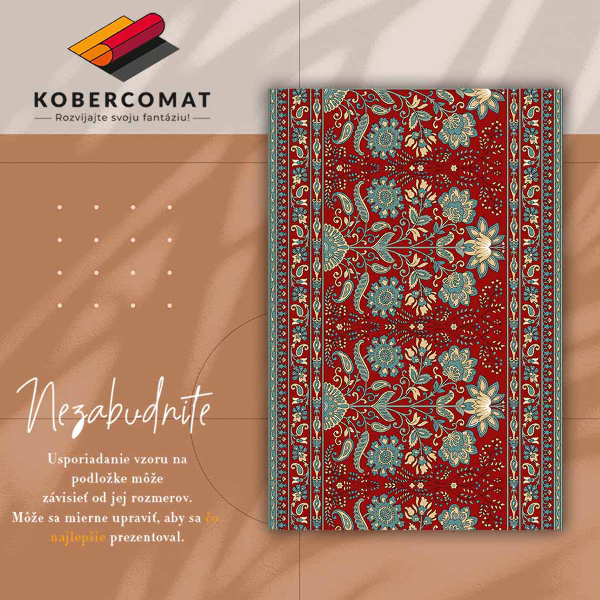 Interior vinyl floor mat Paisley flowers