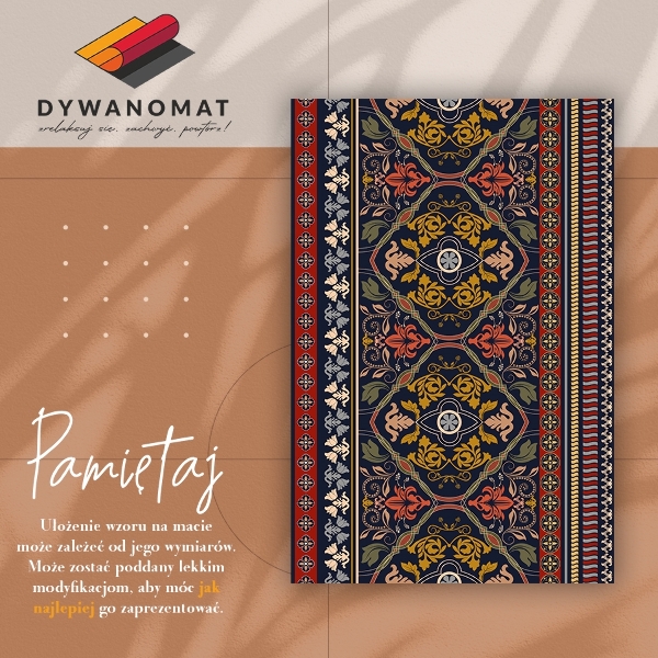 Indoor vinyl PVC carpet Floral boho pattern
