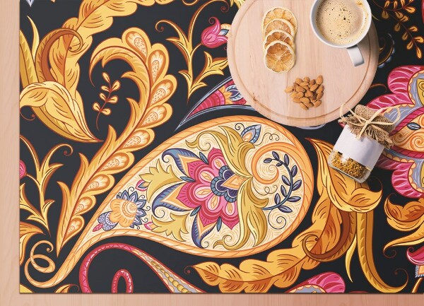 Interior PVC rug Colorful Paisley