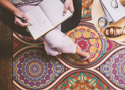 Interior vinyl floor mat Colorful mandala