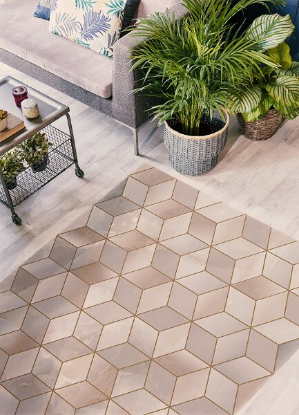 Indoor vinyl PVC carpet Brown cubes