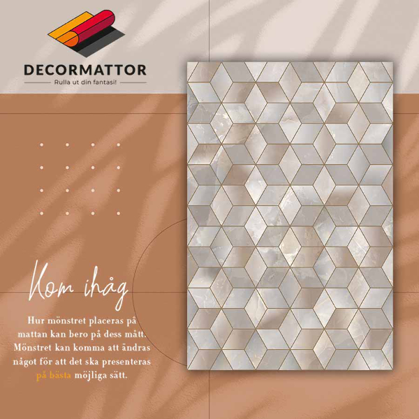 Indoor vinyl PVC carpet Brown cubes