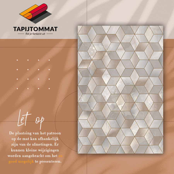 Indoor vinyl PVC carpet Brown cubes