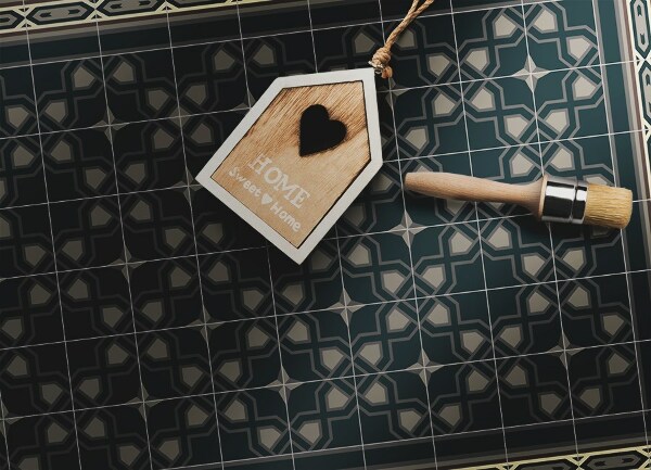 Vinyl floor mat Geometric stars