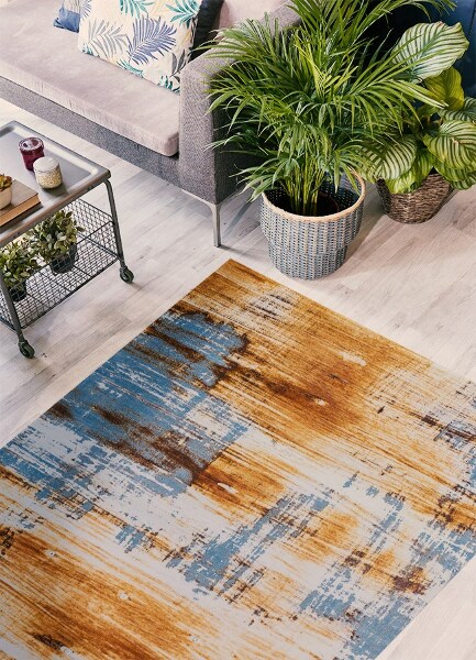 Fashionable vinyl rug Rusty sheet metal
