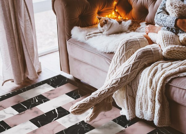 Universal vinyl rug Marble cube